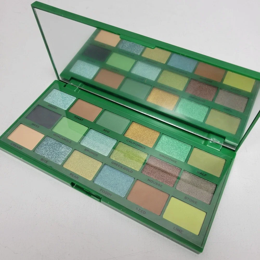 NEW No Box I Heart Revolution Tasty Avocado Eyeshadow Palette 18 Shades + Mirror